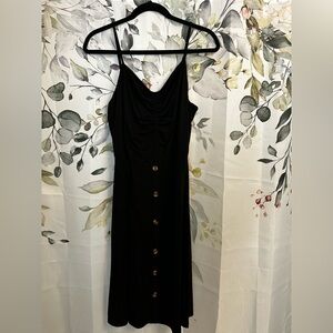 Black spaghetti strap casual dress